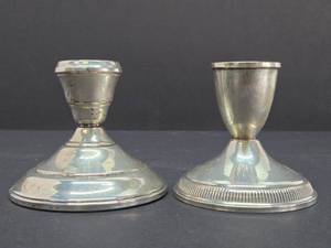 Signed Vintage Weighted Sterling Silver Candle Holders