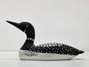 Hand Carved &amp Painted Wood Loon Decoy&nbsp