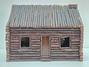 Large Antique Early 1900s Log Birdhouse from Pennsylvania