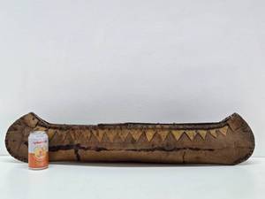 Original Antique Handmade Native American Birchbark Canoe