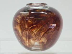 Signed Swirled Design Art Glass Vase - Signed Dunning