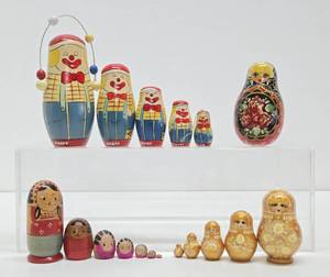 Group of Assorted Painted Matryoshka  Nesting Dolls