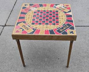 Vintage Folding Wood Game Table
