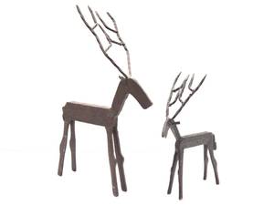Pair of Heavy Iron Deer Statues