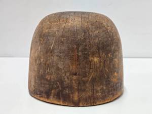 Antique 1890s era Primitive Wooden Hat Form Wood Block