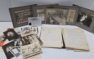 Estate Lot of Antique Photographs Documents Postcards etc