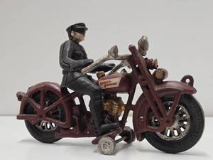 Antique Style Cast Iron HARLEY DAVIDSON Motorcycle Toy #1