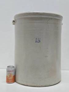 Large Antique 15 Gallon Stoneware Crock in Very Good Condition