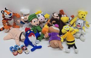 Large Group of Vintage 80s-90s Cereal &amp other Foods Promotional Plush Toys