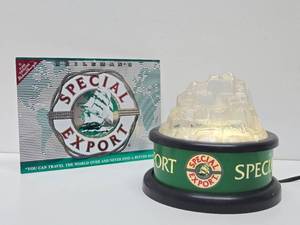 SPECIAL EXPORT Metal Advertising Beer Sign &amp Lighted Store Display