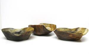 Very Cool Set of 3 Genuine Horn Bowls