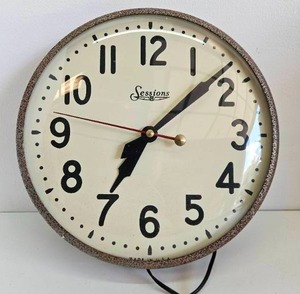 Vintage 1960s era SESSIONS School Clock - Working - 13.25&nbsp