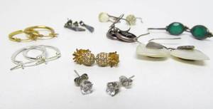 9 Matching Pairs of Sterling Silver Earrings