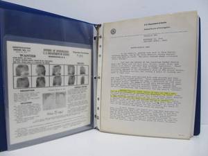 Vintage Criminals of the 1930s Wanted Posters - History of Alcatraz Binder&nbsp