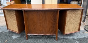 Excellent Working Mid Century Packard Bell Turntable / Stereo Console Cabinet