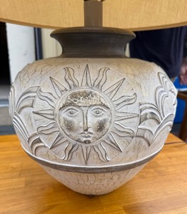 Nice Condition Sun  Face Designer Table Lamp by Casual Lamps #1