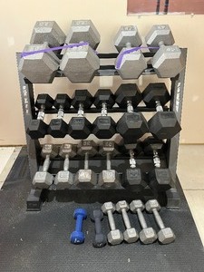 Very Nice Set of Dumbbells Including Rack a Pair of 80lbs Dumbbells&nbsp&nbsp