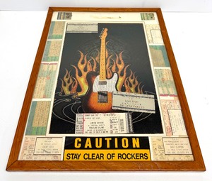 Very Cool Vintage Framed Rock Concert Ticket Display&nbsp