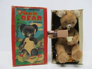 Old Vintage Battery-Op Picnic Bear Toy w Original Box