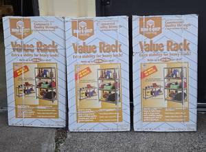 3 Brand New Metal Shelving Racks