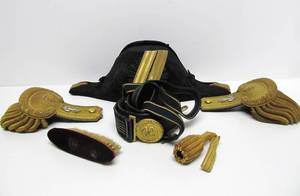 Identified Civil War Era Cap, Belt &amp; Shoulder Epaulets w/Original Case