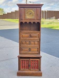 Working Mid Century GE Tall Turntable Stereo Cabinet