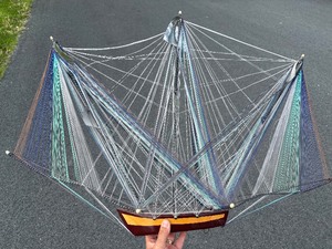 Large Mid Century String Ship Display
