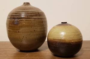 2 Signed Studio Art Pottery Vases