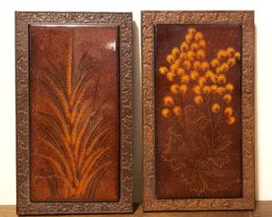 Pair of Mid Century Ceramic Wall Tile Displays