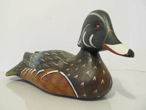 Carved &amp Painted Duck Decoy - 13