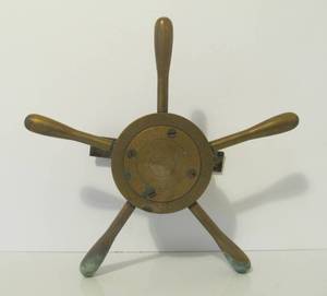 Antique Early 1900s Large Safe Ships Wheel Door Handle