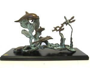 Great Looking Bronze Aquatic Sea Life Sculpture by SPI