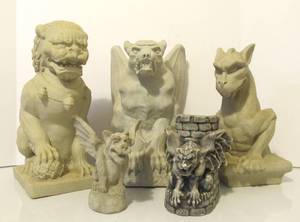 Group of Assorted Gargoyle etc Statues