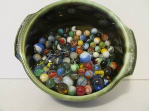 Large Lot of Old Vintage Glass Marbles