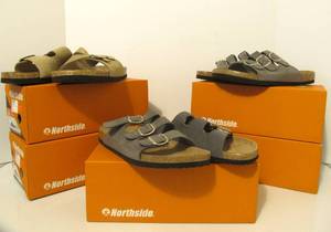 3 Pair of Brand New Ladies Leather Sandals - Size 8