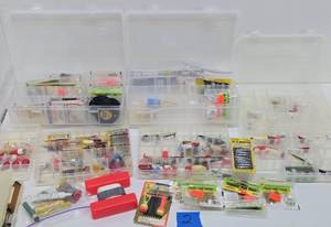 LARGE Lot of Unused etc Fishing Items - Lures Tackle &amp Cases