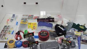 LARGE Lot of New Unused Fishing Items - Lures, Supplies, Cases etc