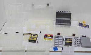 Large Group of Unused etc Empty Fishing Tackle Boxes - Multiple Types