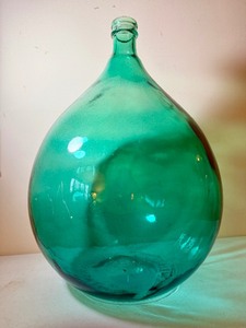Large BlueGreen Glass Demijohn Jug