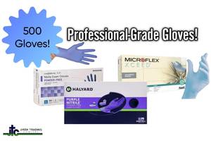 Lot of 3 Boxes of Gloves- McKesson, Microflex, & Halyard boxes (500 gloves total), Size Small. High-quality powder-free nitrile exam gloves. Medical & chemo-rated for superior protection. Reliable, textured grip for precision. Great value