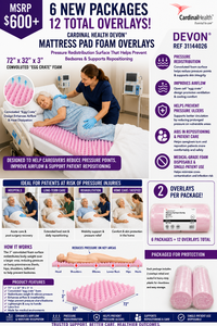 MSRP $600 6 NEW PACKAGES Cardinal Health DEVON Mattress Pad Foam Overlays, 12 TOTAL Overlays, 72x32x3 Convoluted Egg Crate Foam, Pressure Redistribution &amp Airflow Support, Helps Reduce Pressure Sores, Medical-Grade Disposable Single-Patient Use