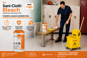 MSRP $180 1 Case PDI Sani-Cloth Bleach Germicidal XL Wipes, 6 Canisters EPA-Registered Hospital Grade Disinfectant, Kills 50 Pathogens C. Diff &amp Norovirus in 4 Minutes, Extra Large 7.5 x 15 Wipes, Ideal for High-Risk Healthcare Areas Exp 826