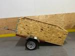 4 Foot Haul Master 1090 LB Capacity Utility Trailer with 12" Wheels and Custom Built Wooden Enclosure