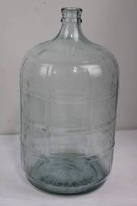 Vintage Large Glass Carboy Bottle with Embossed Seal (5 gallons)