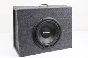 Rockford Fosgate Powered Subwoofer in Carpeted Enclosure - Car Audio Speaker Box