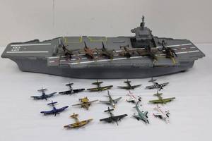 Mixed-Brand Aircraft Carrier Flight Deck Playset with Die-Cast Planes