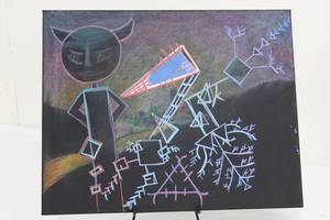 Greg Bivens Original Neo-Expressionist Painting Untitled Eldritch Deer Series