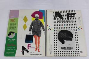 American Fabrics No. 71 Spring-Summer 1966 & No. 74 Winter-Spring 1967 - Magazine Pair with Swatches