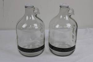Two Glass One Gallon Jugs with Thermometer Band - Embossed ONE GALLON