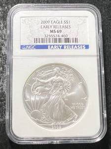 2009 AMERICAN SILVER EAGLE NGC MS69